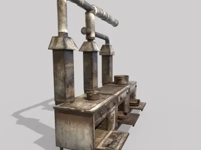 Ruined  Industrial Ovens  3D model