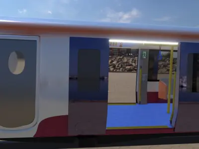modern train Low-poly 3D model