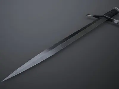 Sword Hilt Dagger Low-poly 3D model