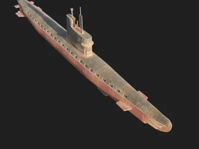 Submarine project 637  Low-poly 3D model