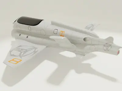 Space Ship Low-poly 3D model 3