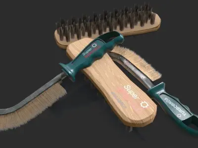 Stainless Steel Wire Brushes Low-poly 3D model