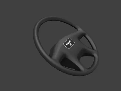 MAN truck and bus steering wheel Low-poly 3D model