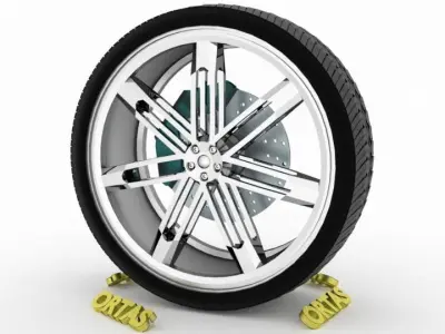 ORTAS CAR WHEEL RIM 139 GAME READY WHEEL RIM TIRE 3D model