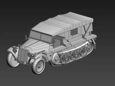 SdKfz 10 Low-poly 3D model