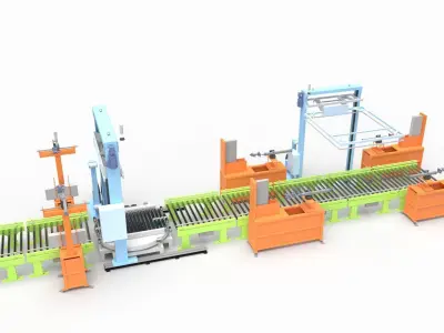 Logistics Packaging Line 3D model