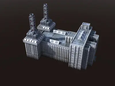 Factory Building - Industrial - Power Plant 3D model