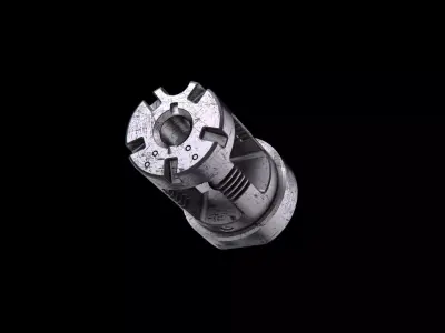 Muzzle brake industrial design goth 3D model