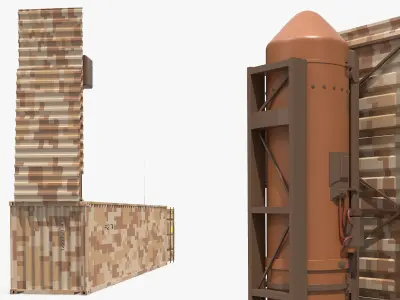  Camouflaged Ballistic Missile Container in Deployed Position 