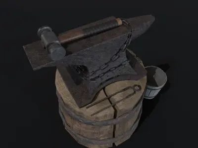 Anvil Forge Pack Low-poly 3D model