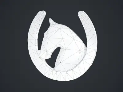 Military Horseman Badge Low-poly 3D model