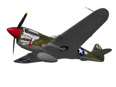 Curtiss P-40N Warhawk 3D model