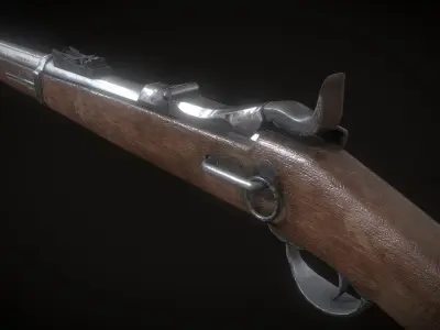 Springfield model 1873 Low-poly 3D model