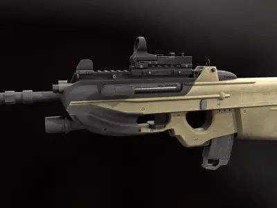 F2000 gun Low-poly 3D model