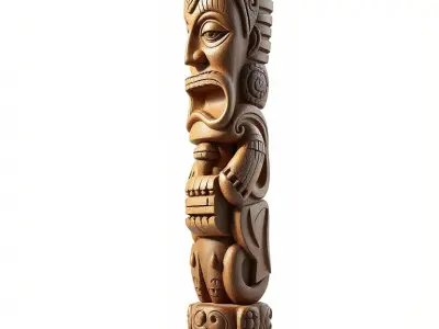Intricate Wooden Totem Model Pack Texture