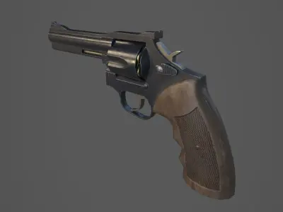 Manurhin MR73 Revolver Low-poly 3D model