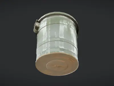 military metal container with lid 3D model