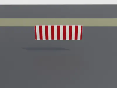 Construction Barrier Version 1 600-37 500x1600mm  Low-poly 3D model