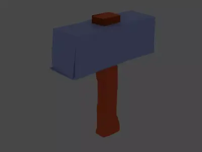 simple low-poly hammer Free low-poly 3D model