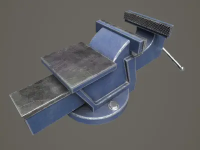Bench Vice 01 Low-poly 3D model