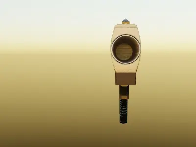Sci-fi Pistol Low-poly 3D model 2