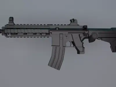 M416 Assault Rifle Low-poly 3D model