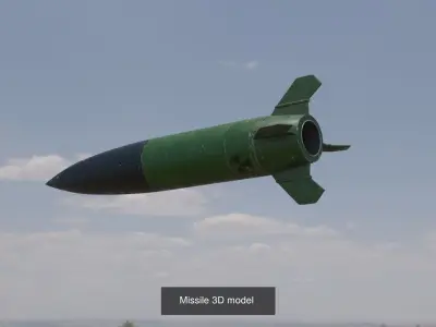 Rocket nuclear bomb in sky 3D Model Collection