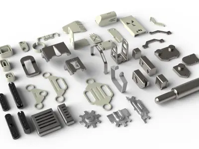 Kitbash library technical part pack 3D model
