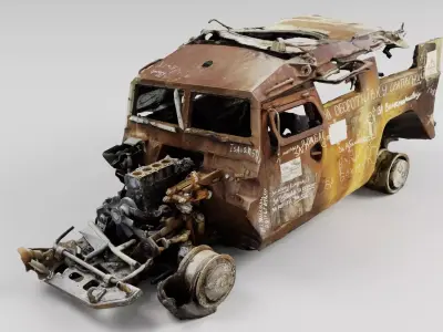 Tigr or Tiger infantry mobility vehicle destroyed in Ukraine  3D model