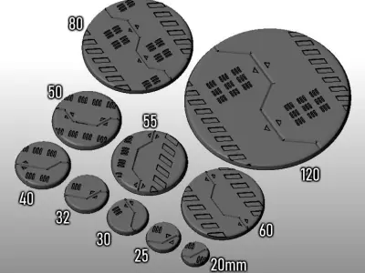 S17 - DROP BAY 20-120mm Round Bases-Diorama 3D print model