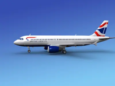 Airbus A320 British Airways 3D model