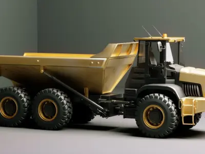 Realistic Articulated Dump Truck 3D model