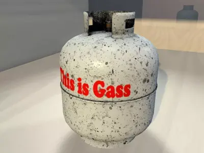 3D Dirty Gas Container Low-poly 3D model