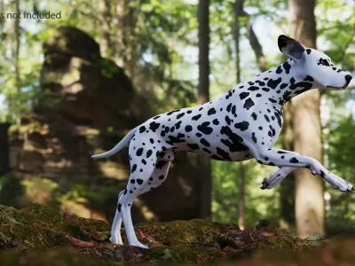 Running Spotted Dalmatian Dog 3D model