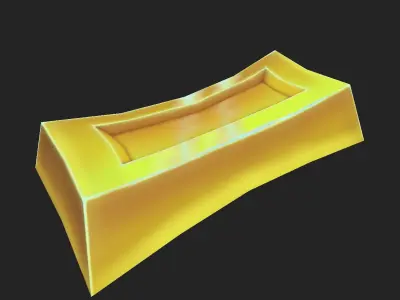 Gold ingot stylized Free low-poly 3D model