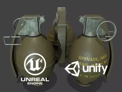 M61 Grenade Lowpoly Low-poly 3D model