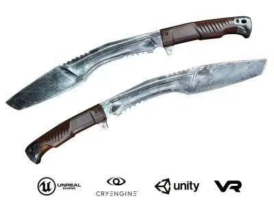 Knife Kukri Low-poly 3D model