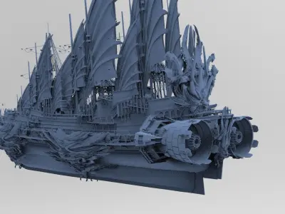 Dragon Queens Airship Slim 3D model