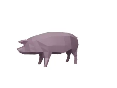 Pig lowpoly 3D Model Low-poly 3D model