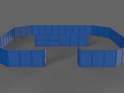 PBR Gate and Fence 3 Low-poly 3D model