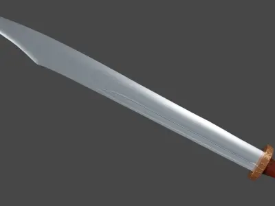 Falchion sword with Spatha handle Low-poly 3D model