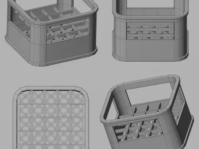 Stylized Bottle Plastic Crate Free low-poly 3D model