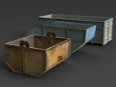 Trash containers Low-poly 3D model