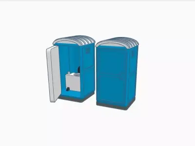Portable Toilet Pack H0 1 87 Construction Site Diorama  3D print model