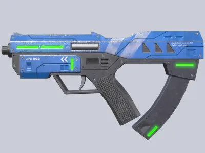 Cyberpunk gun Low-poly 3D model purchase