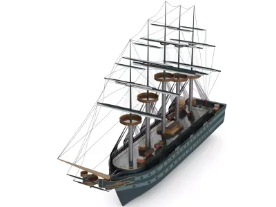 Frigate 3D model by blackorgrey