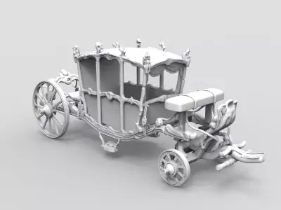 Golden Carriage 3D model