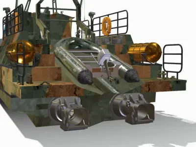 barco patrulha  Low-poly 3D model