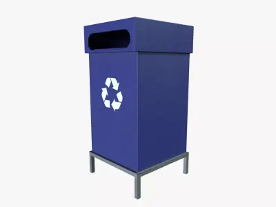 Industrial Waste Bin Low-poly 3D model