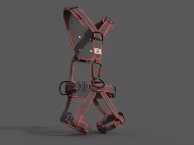 Safety Harness Industrial PPE Equipment PBR Textures GameReady Low-poly 3D model